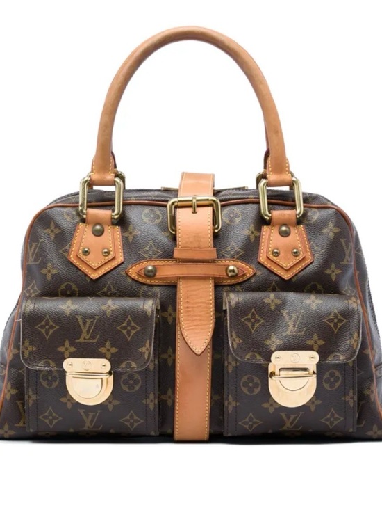 Louis Vuitton Handbags - Louis Vuitton Monogram Canvas Satchel with Tan Leather and Gold Hardware